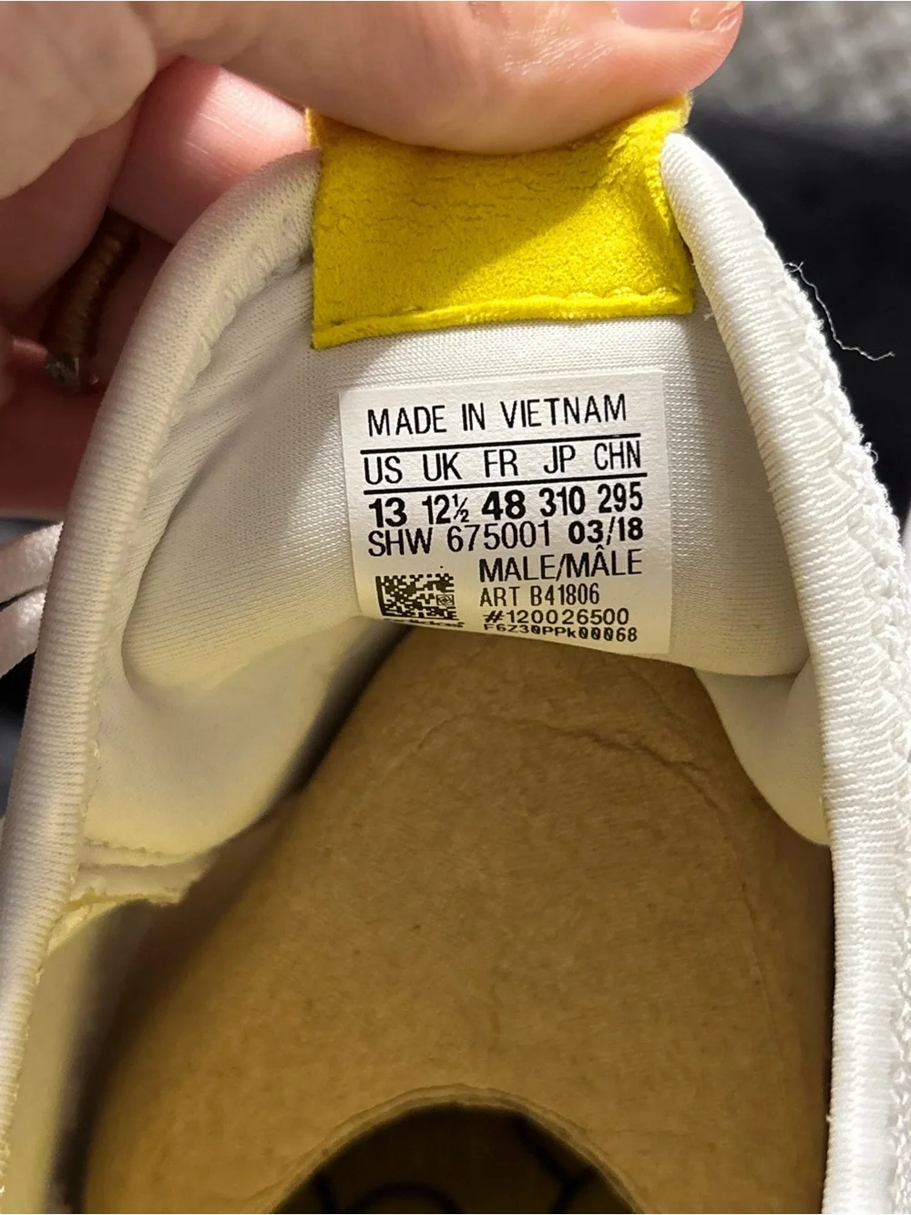 Adidas Pharrell Williams Tennis HU White Tactile Yellow DA9616 Men Size 13 US⁠